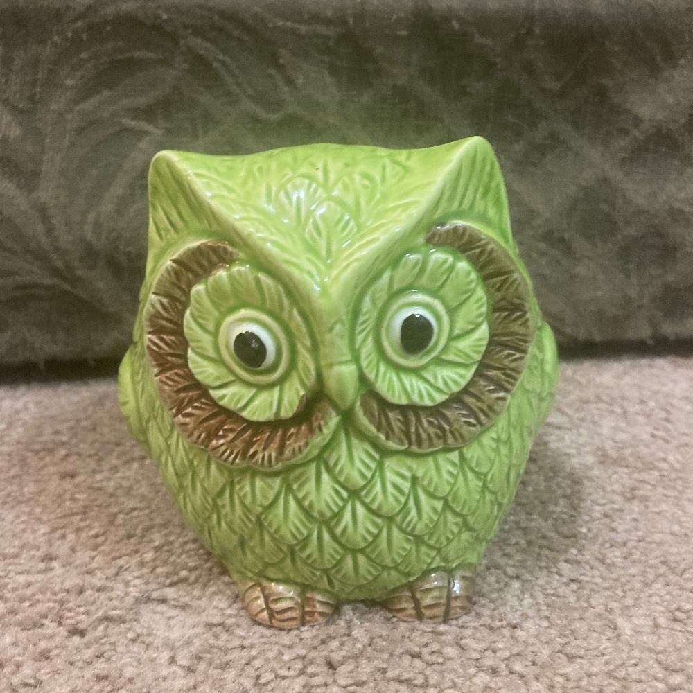 Vintage Ceramic owl planter